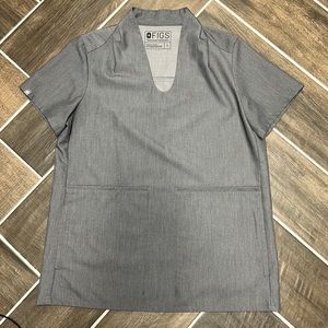 Figs scrub top grey